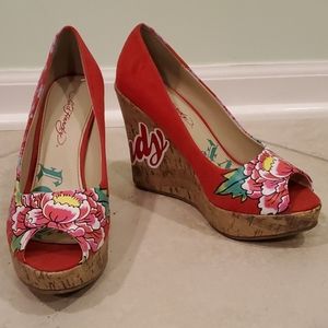 Red Ed Hardy Wedges